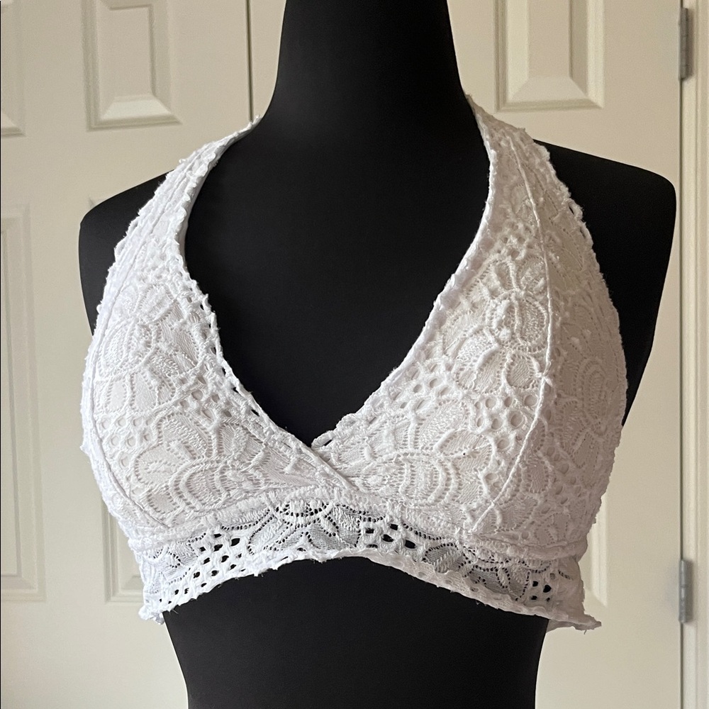 Aeropostale White Crochet Bralette